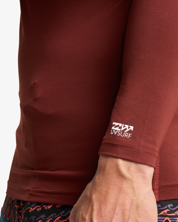 Billabong Ανδρικό Αντιλιακό Red Long Sleeve Rash Vest UPF 50 T-Shirt Re Issue EBYWR03026-rsd0 WINE - Image 7