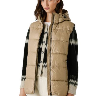 Pepe Jeans Γυναικείο Αμάνικο Μπουφάν - waterproof padded waistcoat - PL4024359-836 - stone beige