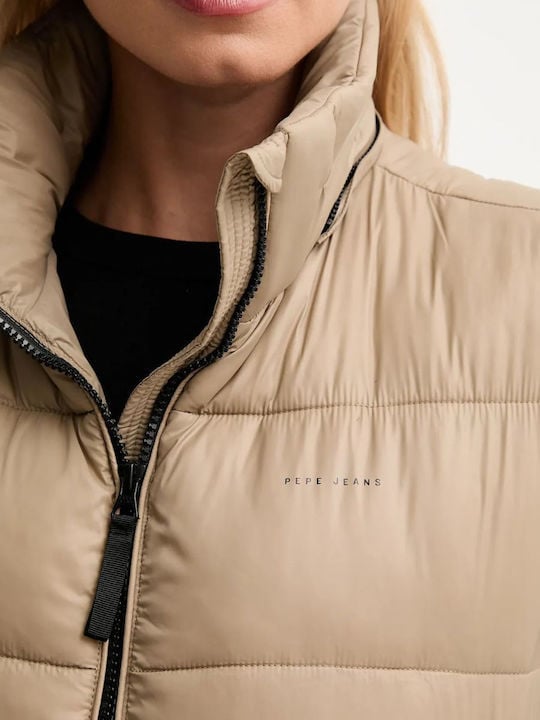 Pepe Jeans Γυναικείο Αμάνικο Μπουφάν - waterproof padded waistcoat - PL4024359-836 - stone beige - Image 3
