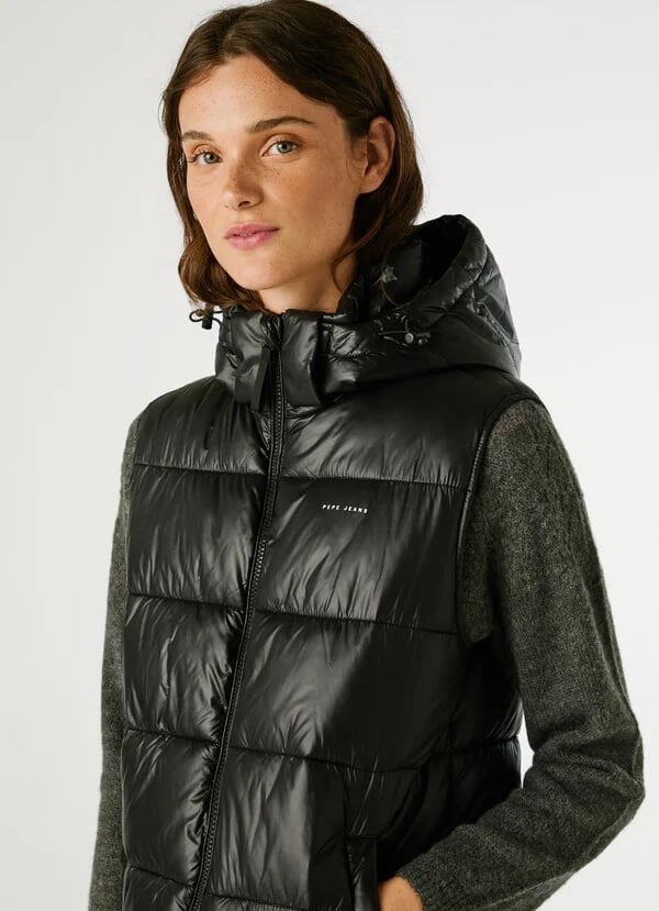Pepe Jeans Γυναικείο Αμάνικο Μπουφάν - waterproof padded waistcoat - PL4024359-836 - black - Image 4