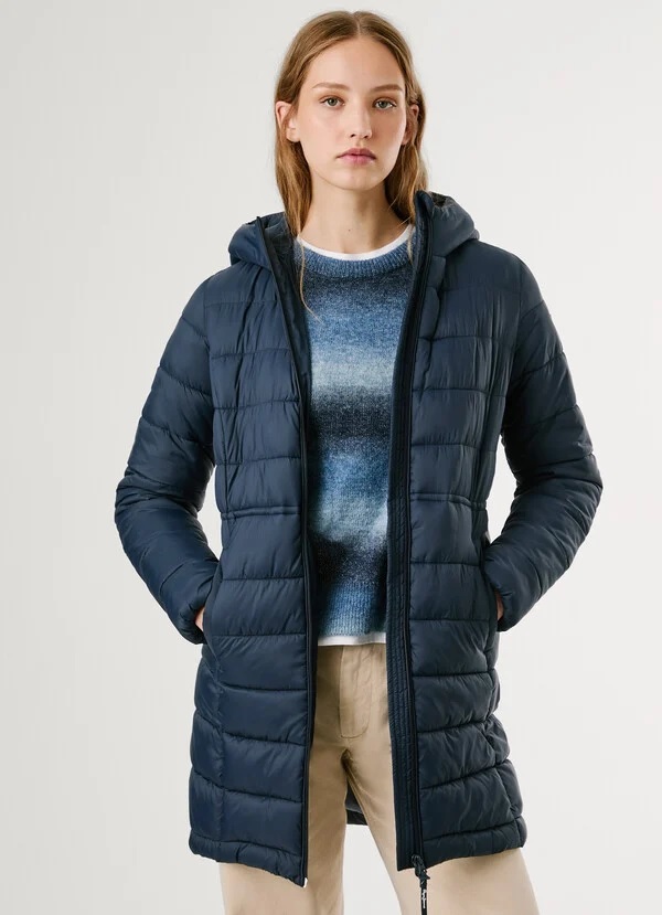 Pepe Jeans Γυναικείο Μπουφάν - long padded puffer jacket - PL4024372-592 - dulwich blue