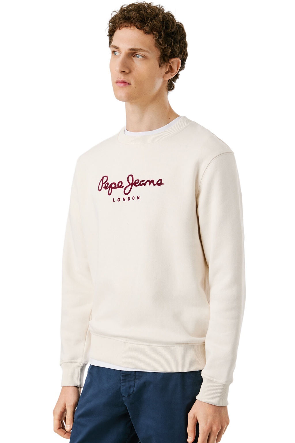 Pepe Jeans Ανδρικό Φούτερ - MACBETH PLAIN - PM5800011-804 - IVORY WHITE - Image 3