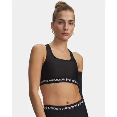 UNDER ARMOUR - UA Crossback Mid Bra Mod Gray Full Heather//Team Royal
