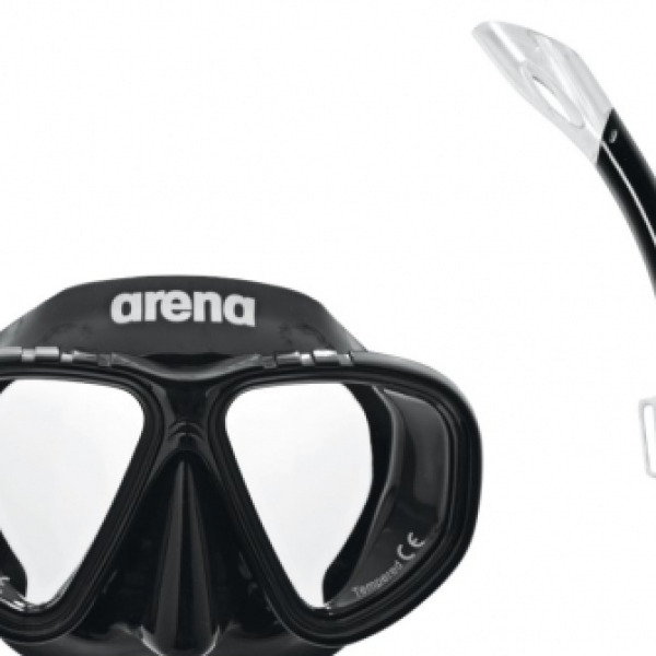 Arena Μάσκα Θαλάσσης με Αναπνευστήρα Μαύρη - Premium Snorkeling Set - Black - Image 3