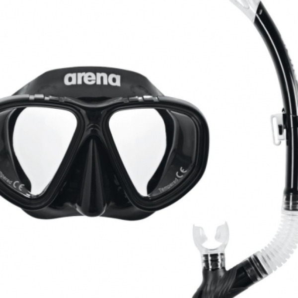 Arena Μάσκα Θαλάσσης με Αναπνευστήρα Μαύρη - Premium Snorkeling Set - Black - Image 2