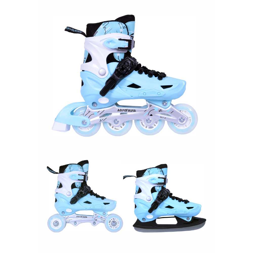 3K Αυξομειούμενα Πατίνια/Roller Skates/Παγοπέδιλα 3 σε 1 - Μέντα