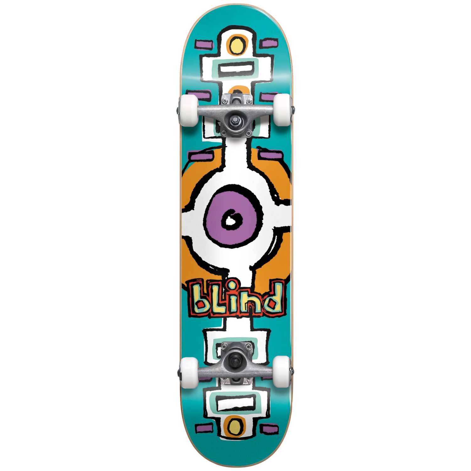 BLIND Round Space Yth FP Soft Wheels Complete Skateboard 6.75" - Teal