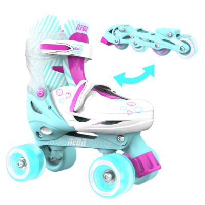 YVOLUTION Neon Combo 2 σε 1 Αυξομειούμενα Πατίνια #34-37 - Γαλάζιο/Ροζ