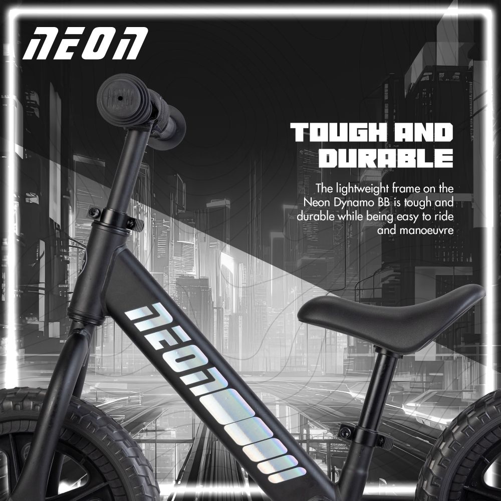 YVOLUTION Neon Ποδήλατο Ισορροπίας με LED Ρόδες 12" - Μαύρο - Image 2