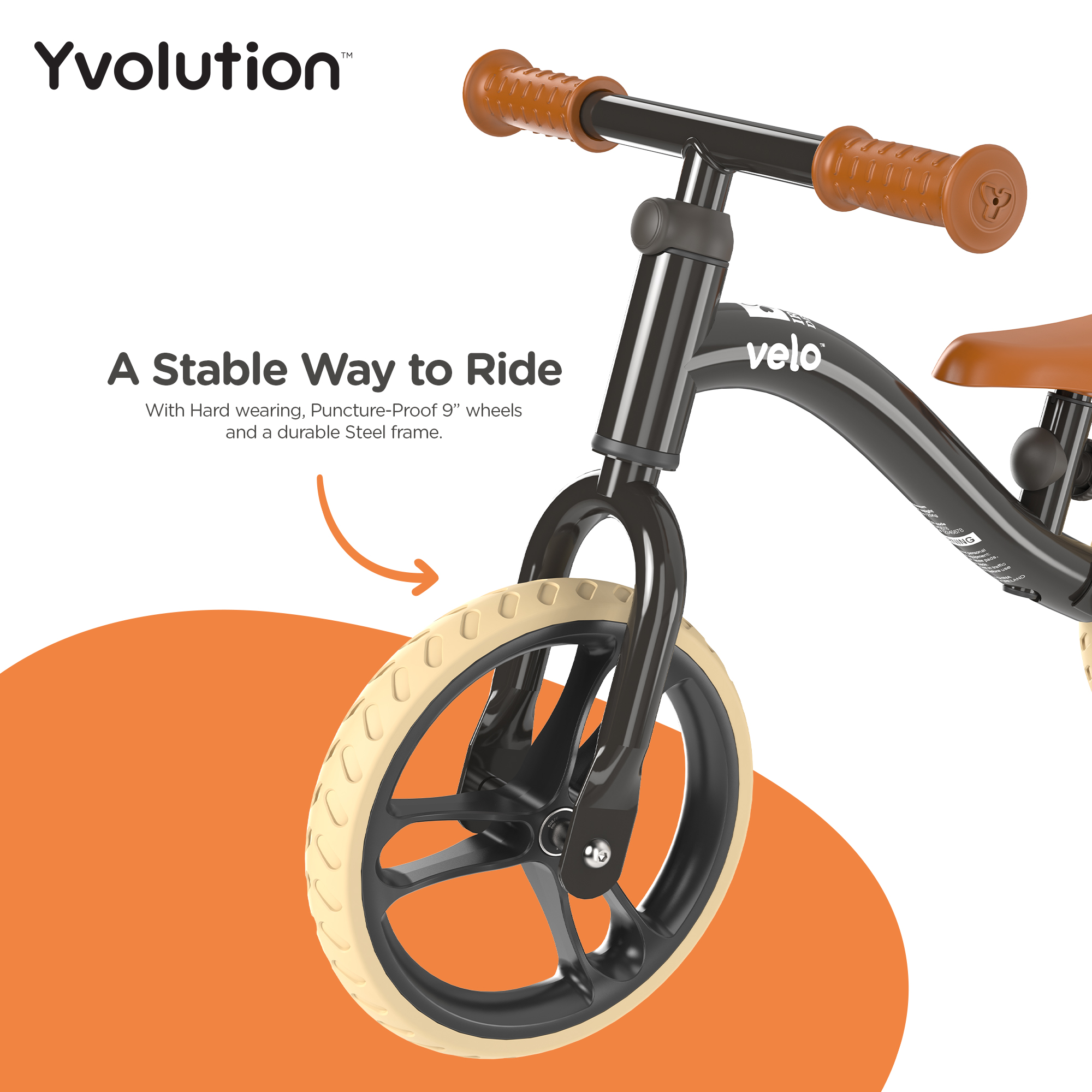 YVOLUTION Velo Junior Air 2021 Ποδήλατο Ισορροπίας - Μαύρο - Image 2