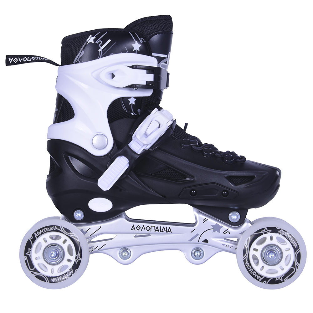 3K Αυξομειούμενα Πατίνια/Roller Skates/Παγοπέδιλα 3 σε 1 - Μαύρο - Image 3