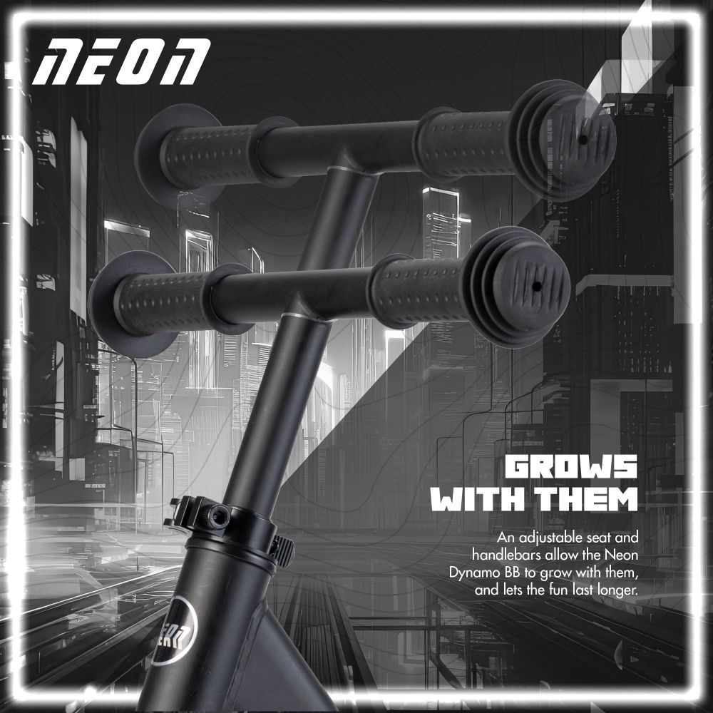 YVOLUTION Neon Ποδήλατο Ισορροπίας με LED Ρόδες 12" - Μαύρο - Image 3