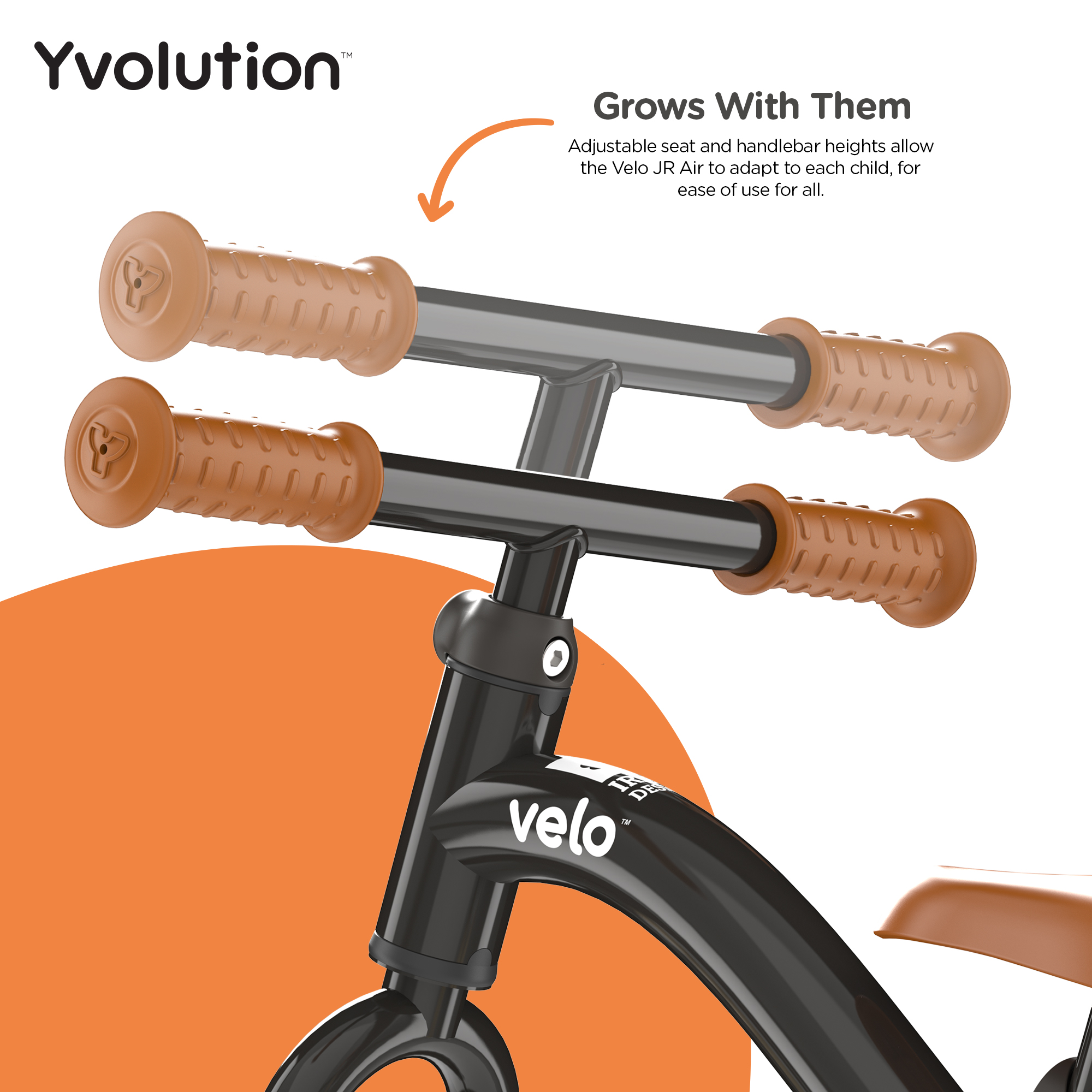 YVOLUTION Velo Junior Air 2021 Ποδήλατο Ισορροπίας - Μαύρο - Image 3