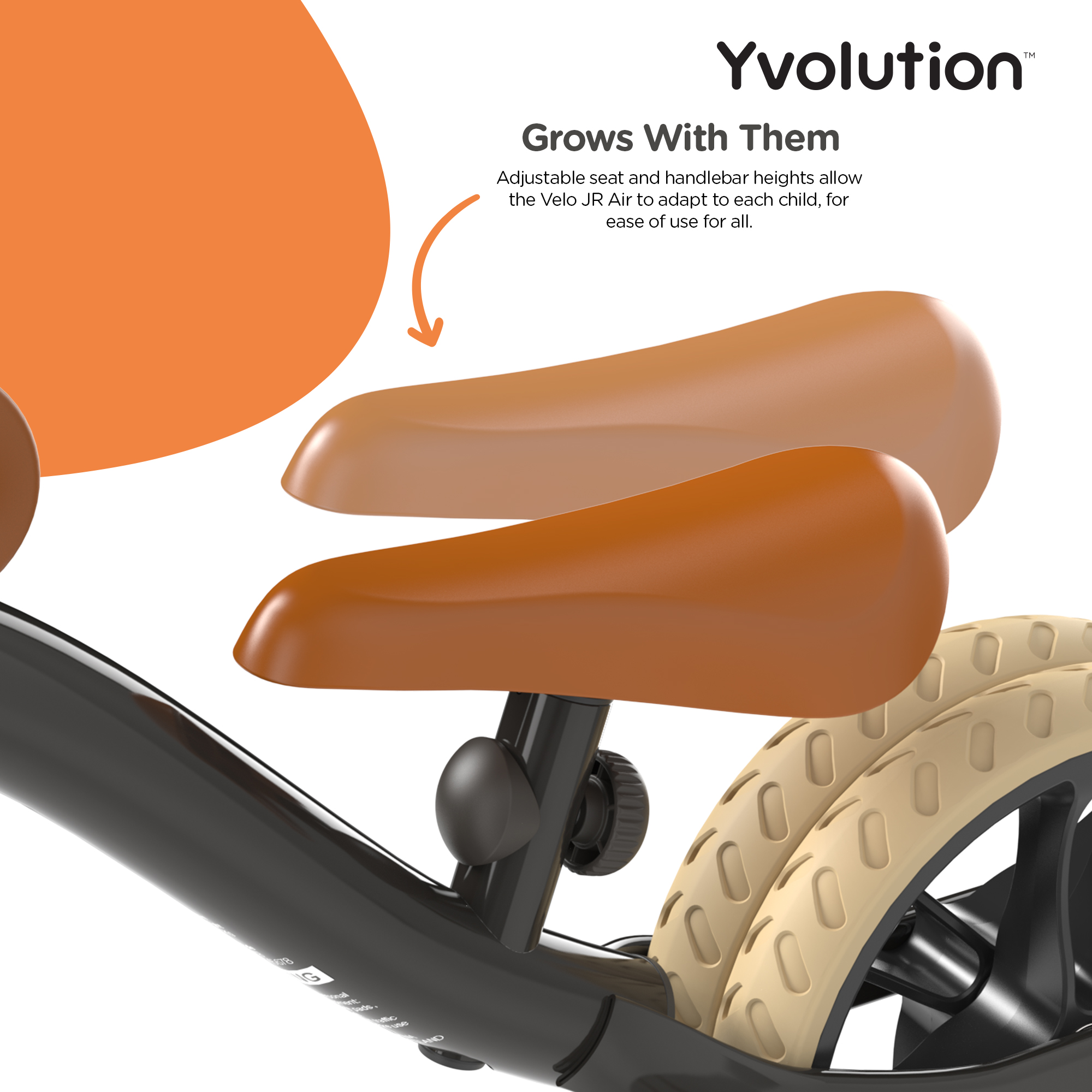 YVOLUTION Velo Junior Air 2021 Ποδήλατο Ισορροπίας - Μαύρο - Image 4