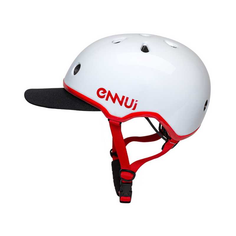 ENNUI Elite White Red Shiny Κράνος Με Αφαιρούμενο Peak - Λευκό/Κόκκινο - Image 5