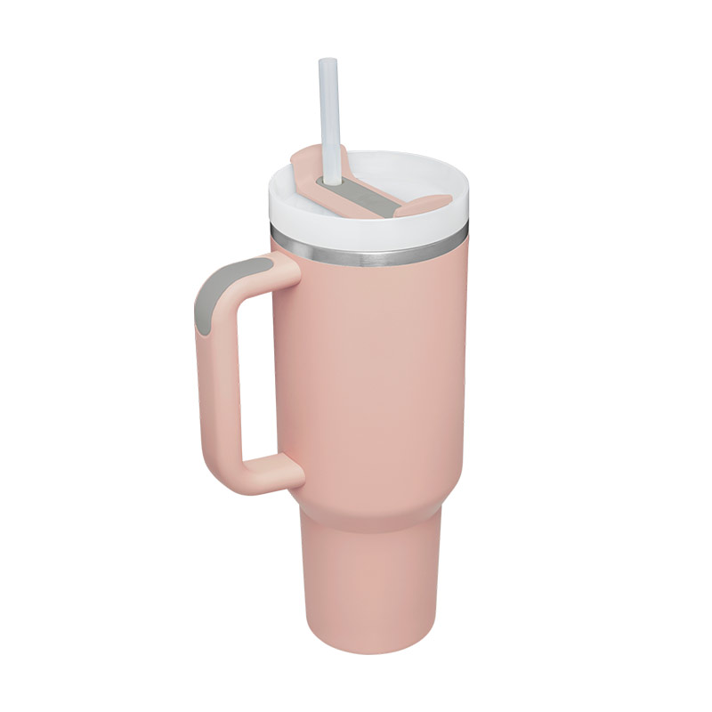 Ecolife - Stainless Steel Thermos Cup with Straw 900ml Flamingo Pink - Image 2