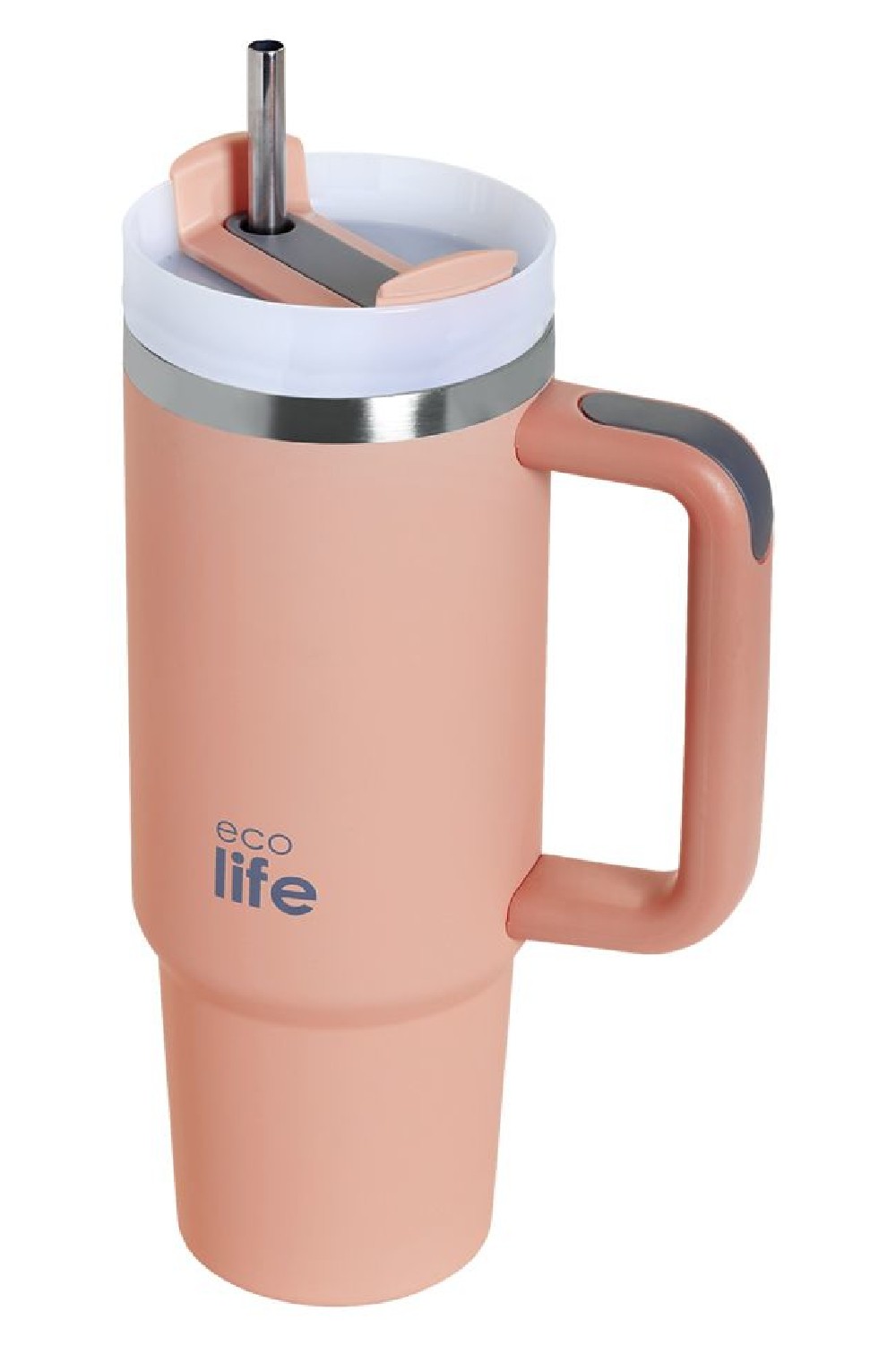 Ecolife - Stainless Steel Thermos Cup with Straw 900ml Flamingo Pink - Image 4