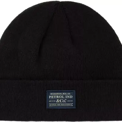 Petrol - Geribde Beanie Met Patch Irontrail